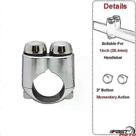 234 Buttons Motorcycle Switch 25mm 22mm Handle Bar Controller Switches Starter Horn Universal 1" Handlebar Switch Cafe Racer( 25mm chrome) (1/5)