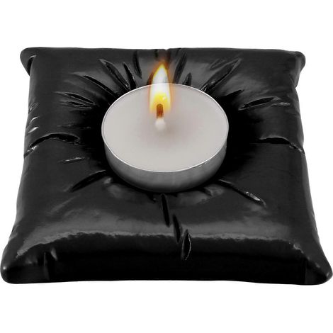 Porte-bougies en résine en forme de coussin, support pour bougies, plateau de rangement pour bijoux, noir (1/5)