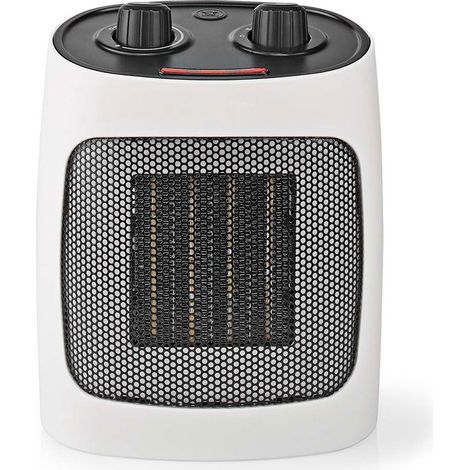 Termoventilatore in ceramica, 2 livelli di calore, protezione da surriscaldamento, resistenza elettrica, impostazione aria fredda, protezione inclinazione, LxAxP 20x25x14,5cm, Nedis HTFA18WT (1/5)