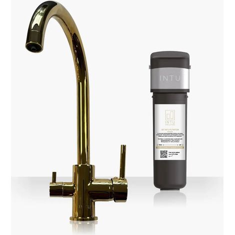 INTU Flair Gold 3-1 Cold Swan Filtered Water Tap & Pro Filter (1/2)