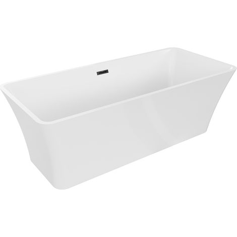 Mexen Tonia freistehende Badewanne 170 x 75 cm, weiß, mit schwarzem Überlauf - 52171707500-70 (1/5)