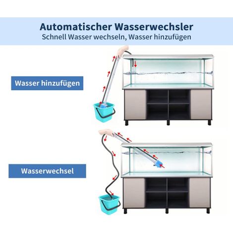 Pulitore elettrico per acquario con cambio d'acqua, lavatrice per sabbia, pulitore per detriti, filtro dell'acqua, doccia d'acqua, kit di pulizia della ghiaia multifunzionale 5 in 1, 20 W, 220 V (elet (1/3)