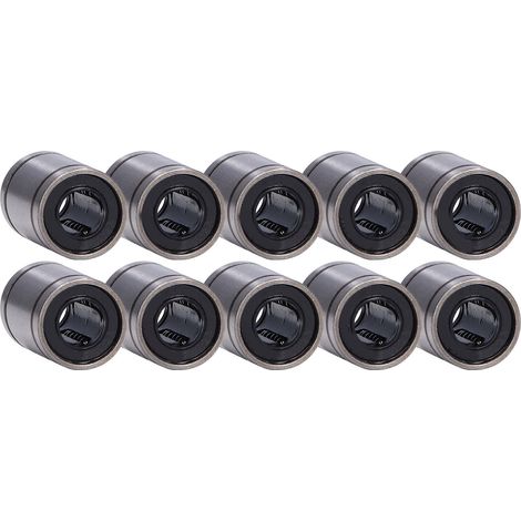 Lot de 10 paliers linéaires LM6UU en acier inox 304, axes cylindriques, glissière pour banc de test, alésage 6mm diamètre 12mm (1/5)