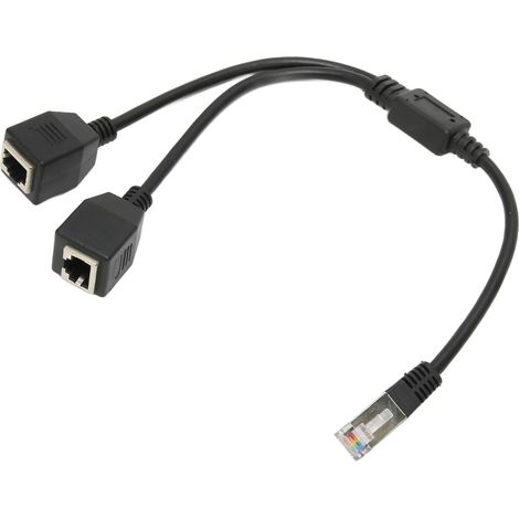 Câble répartiteur Ethernet RJ45, 1 port mâle vers 2 ports femelles, transmission stable et rapide, Cat5, pour routeur/modem