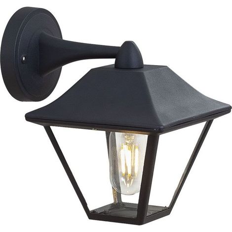 V-TAC LED Glaslaterne Lampe E27 Lampenfassung Mattschwarz IP44