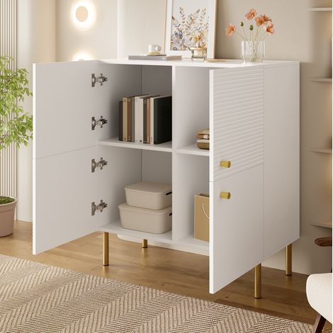 MEUBLIV Zapatero 80x35x91,5 cm natural – 2 puertas con estantes regulables (1/5)