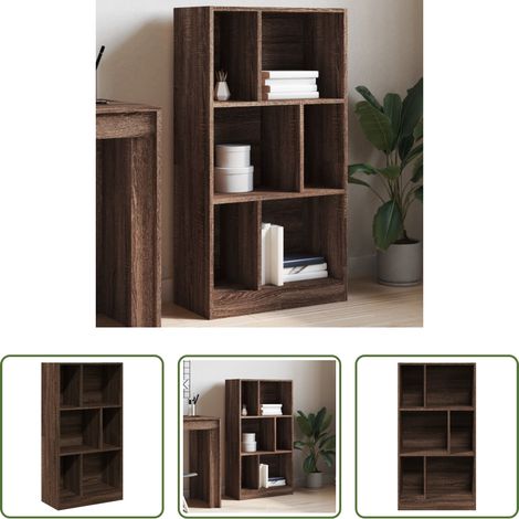 Rangement bureau - Bibliothèque chêne marron 57x28,5x107,5 cm bois d'ingénierie (1/5)