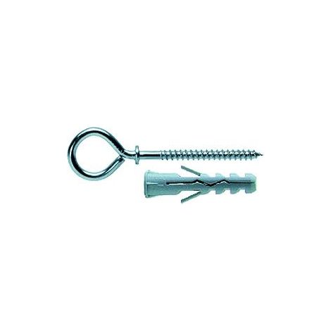 Koncreto Tassello Nylon 'Nb-Oc' Mm  6 Pz 8 Con Bordo. Occhiolo Chiuso. In Blister.