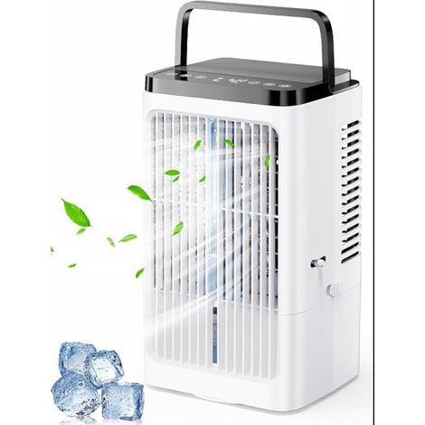 Climatiseur Mobile Silencieux, Ventilateur Rafraichisseur d'air 4 Vitesses, Oscillation 90°, 2 Modes Brumisation, Minuteries Cuisine Chambre Bureau (1/5)