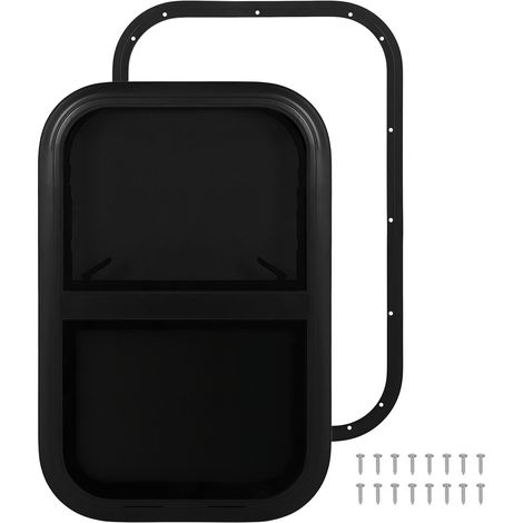 Moustiquaire ronde noire pour fenêtre coulissante verticale de camping-car, protection UV, étanchéité renforcée, universelle pour caravane, épaisseur de paroi 33-38mm/1.3-1.5in (1/5)