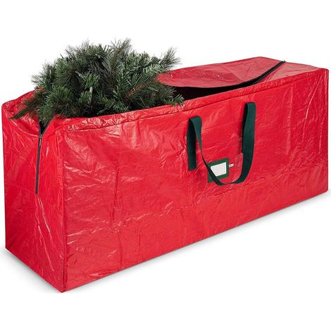 Borsa porta-albero di Natale da 165x38x76 cm realizzata in materiale resistente e impermeabile con cerniera e maniglie per il trasporto (per alberi fino a 2,7 m di altezza quando smontati). (1/5)