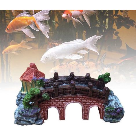 TrAdE Shop Traesio - Decorazione Per Acquario Ponte Subacqueo Resina Pesci Acqua Ornamento Vasca - (1/5)