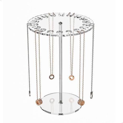 Porte Collier Presentoir Bijoux, Acrylique Porte Bracelet Arrondi Support Bracelet, Rangement Collier Présentoir Bracelet, Arbre a Bijoux pour Colliers, Bracelets (1/5)