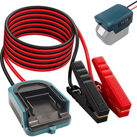 Adaptateur de Démarrage pour Batterie 18V, Adaptateur de Démarrage Universel 18V avec Pinces Robustes, Câbles de Démarrage pour Automobile, pour Le Démarrage à l'Aide d'un Outi (1/5)