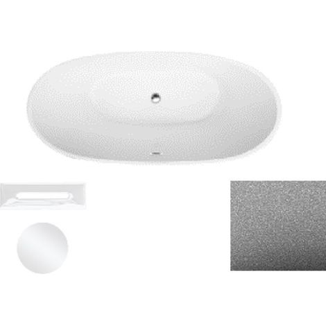 Baignoire îlot chrome Glam avec bonde chrome Ayla 170x80 (1/2)