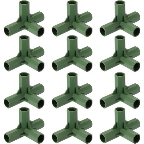 Lot de 12 connecteurs de cadre de serre de 16 mm pour raccord de tuyau, connecteurs de cadre à 4 voies pour treillis, crème solaire, abri de jardin, piquets de plantes et cadres de serre (1/5)