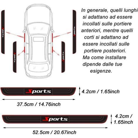 Autocollants De Protection Pour Seuil De Porte Voiture – 4 Pièces En Caoutchouc Souple Anti-Salissures (1/3)