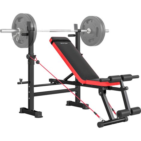 SPORTNOW Adjustable Weight Bench with Rack and Dip Stand 420KG Capacity (1/4)