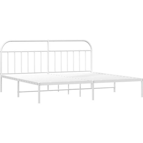 Estructura cama sin colchón con cabecero metal blanco 200x200cm vidaXL (1/4)