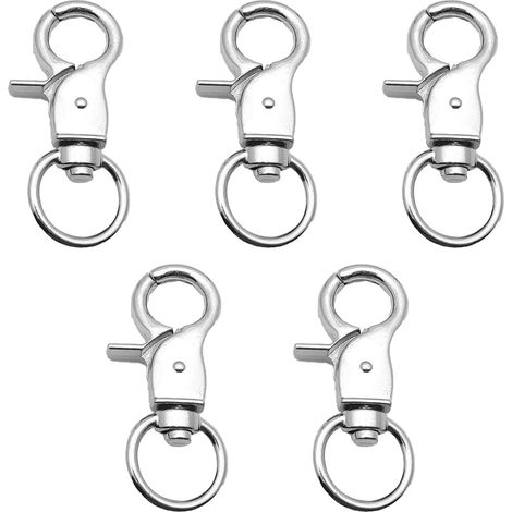 Ahlsen 5 Pcs Mousqueton Porte Clé, Mousqueton Pivotant Multifonction, Mini Mousquetons Pivotants De Alliage De Zinc Chaîne de Chien Crochet de Porte-Clé, pour Porte-clés, Laisses De Chien (1/5)