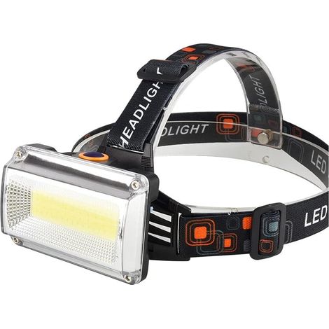 Lampe frontale, lampe torche LED rechargeable à lumière blanche, étanche, idéale pour le camping, la randonnée, la chasse, le vélo, la pêche et la course à pied. (1/5)