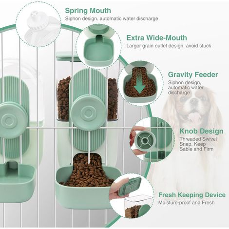 Distributeur d'eau et de nourriture pour animaux de compagnie, abreuvoir et mangeoire automatique à suspendre pour cage, kit d'alimentation pratique pour chat, chien et lapin