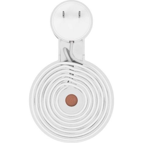 Support mural à 2 prises pour enceinte Google NestMini, assistant vocal domestique, cache-câbles, blanc (1/5)