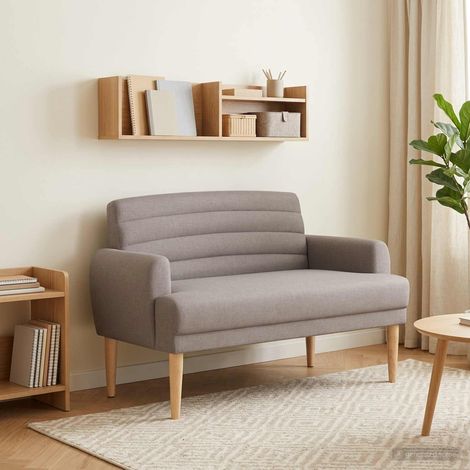 vidaXL Canapé love seat avec capitonnage en boutons Taupe Tissu (1/5)