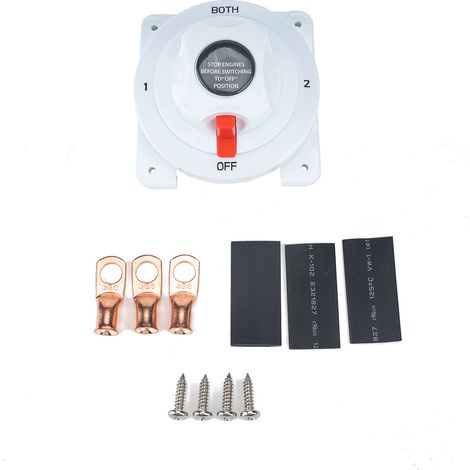 Batterieschalter, 300 A Doppelbatterieschalter, 4-Positionen-Batterietrennschalter 6–32 V für Wohnmobil, Yacht, LKW