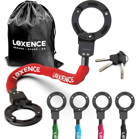 Antivol Trotinette Electrique, Antivol Velo 92 cm, Cadenas Trotinette Electrique, Cadenas Clé Avec Sac à Cordon, Accessoires pour Scooters, Vélos (Rouge) (1/5)