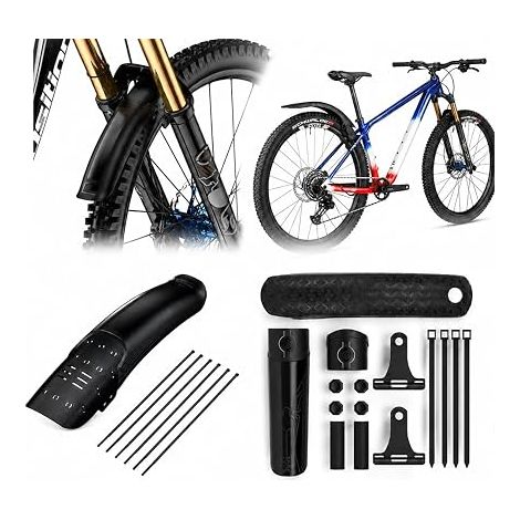 Garde Boue VTT, Velo 26/27,5/29 Pouces, Universelle Ailes Avant Arrière pour Vélo de Montagne Route et Ville, Fixation Rapide, Convient pour Pneus de 50 à 70 mm (1/5)