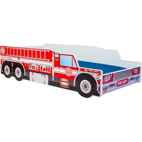 Camion dei pompieri letto singolo 160x80 con materasso