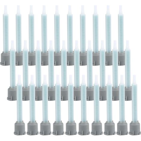 Lot de 30 Buses de Pistolet Applicateur de Mélange Époxy Mélangeur Statique pour Mélange d'Agitation Réorganisation d'Écoulement de Tuyau(Ratio d'application 1:1) (1/5)