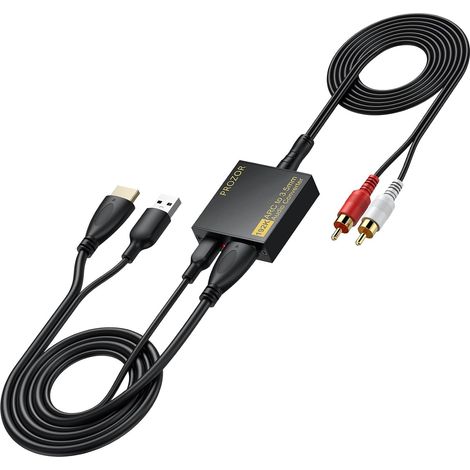Extracteur Audio HDMI eARC/ARC vers 3.5mm - Compatible eARC et ARC - Sortie Casque Jack - Contrôle Volume TV (CEC) - 192kHz/24bit - Pour TV, Casque Filaire, Enceintes Actives - Alimentation USB (1/5)