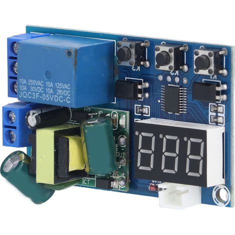 Module relais unidirectionnel avec affichage LED et temporisateur automatique pour équipements électroniques de contrôle industriel 220 V (1/5)