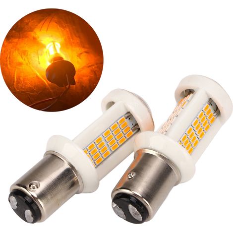 Feux de freinage et de recul universels en céramique à LED pour voitures 1157/BA15S (lumière jaune) (vendus par paires) (1/5)
