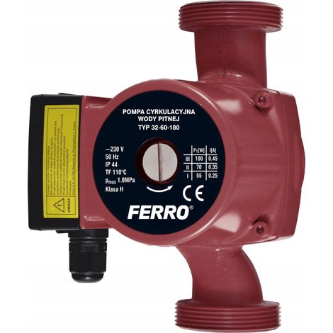 Pompe de chauffage Ferro 32-60-180 fonte aluminium 55 70 100 W (1/3)