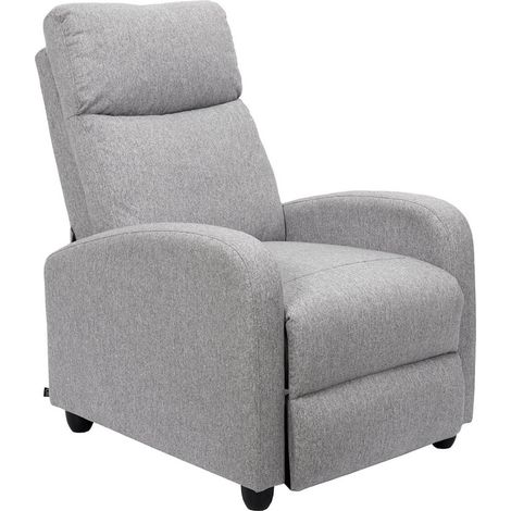 SOFEN - Fauteuil de Relaxation Matelassé Gris Clair (1/5)