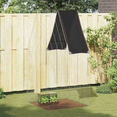 vidaXL  Rabbit Cage  Silver 100 x 100 x 210 cm Galvanised Steel