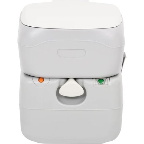 Toilette de camping portable gris et blanc 22+12 L PEHD CFW728897 (1/5)