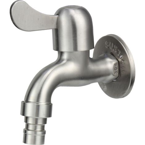 Wasserhahn aus Edelstahl 304, 1/2"-Ablaufhahn, Waschmaschinenhahn