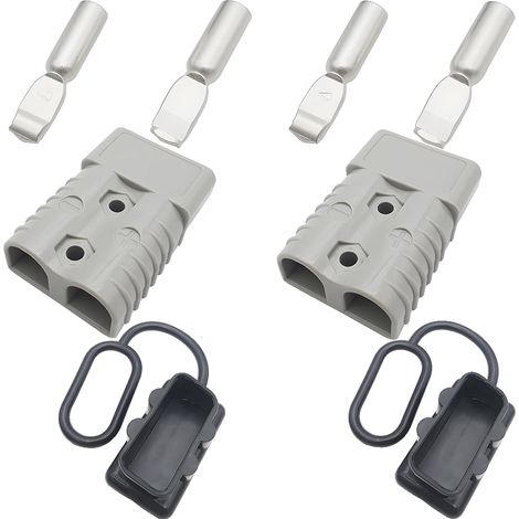 Connecteur Batterie 175A 600V, Prise de Déconnexion Rapide, Convient au Fil 1/0-2AWG (Gris) (1/5)
