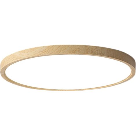 Lampe de plafond LED ronde en bois, 24W Ø30cm Lampe de plafond LED moderne, éclairage doux et agréable (1/4)