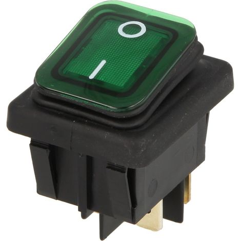 Interbär Interrupteur à bascule encastrable, vert série 3627 éclairé, IP65, 0 - I