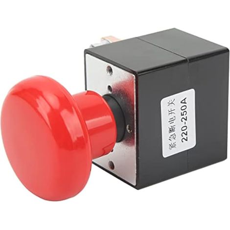 Bouton d'arrêt d'urgence IP67 220-250A 12-220V Trou de montage 50 mm pour chariots élévateurs (1/3)