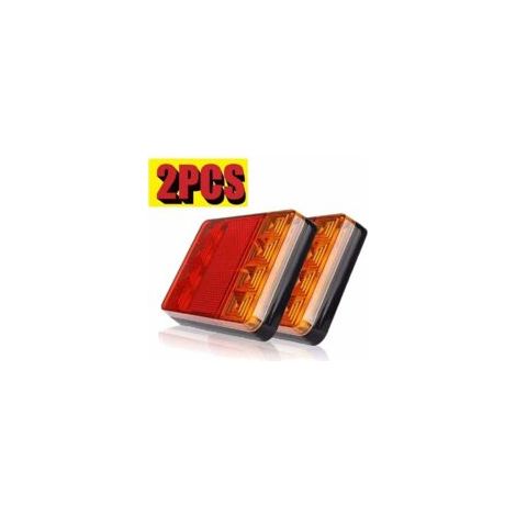 2 Stück LED-Anhänger-Rückleuchten, wasserdicht, universell, mit Warnblinker für LKW, Wohnwagen, Transporter, Boot und Auto, 12 V (8 LEDs) - Crezuo (1/4)
