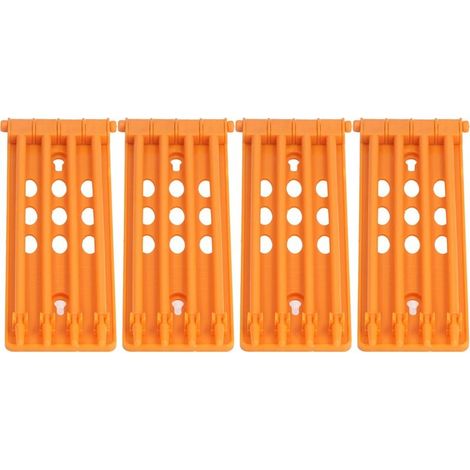 Lot 4 supports anneaux jambe pigeon – 4 colonnes – mural – plastique durable – jaune (1/5)