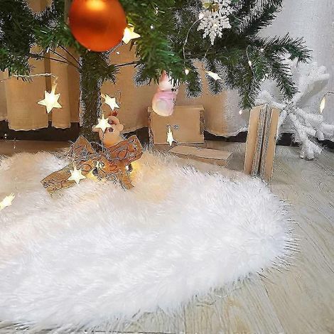 Jupe de sapin de Noël ronde blanche, tapis de sapin en peluche, grande housse pour support de sapin de Noël, décoration de sapin de Noël (1/5)