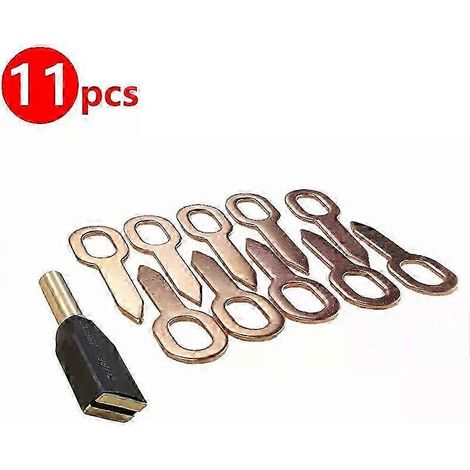 Kit de réparation de bosses à traction directe en 11 pièces, comprenant des mandrins en laiton et des rondelles plaquées cuivre-zinc, pour la réparation des panneaux de carrosserie automobile et le so (1/5)