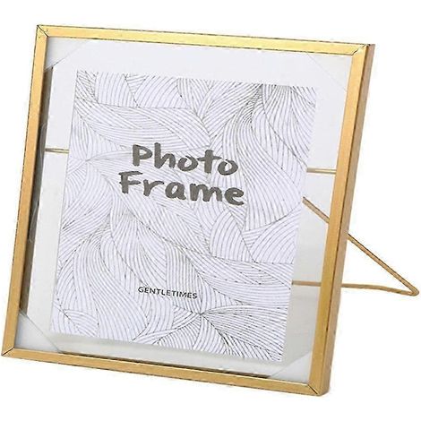 Dekoratives Glas-Fotodisplay für Trockenblumen, Metallposter, ideal für Schlafzimmer, Büro und Schreibtisch – Geschenkidee-S Golden (1/5)